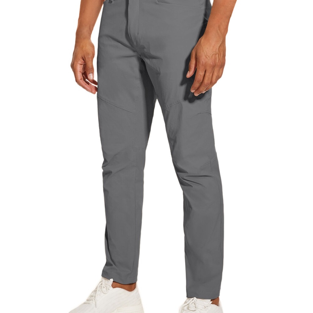 Men's Dress Pants Slim Fit Stretch Chino Tapered Zipper Pockets Workwear Trouser